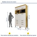Ver imagem 7 de Armário 4 Portas 6 Gavetas 100% MDF Princesa Bege/Freijó/Off White