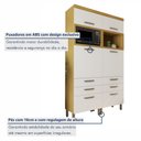 Ver imagem 3 de Armário 4 Portas 6 Gavetas 100% MDF Princesa Bege/Freijó/Off White