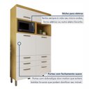 Ver imagem 6 de Armário 4 Portas 6 Gavetas 100% MDF Princesa Bege/Freijó/Off White