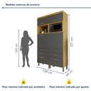 Ver imagem 7 de Armário 4 Portas 6 Gavetas 100% MDF Princesa Cinza/Freijó/Grafite