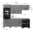 Ver imagem 3 de Cozinha Modulada Compacta 4 Peças Torre Quente Diamante Cinza/Chumbo/Titânio