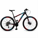 Ver imagem 1 de Bicicleta Unisex 19" Aro Aero 29 24v Freios a Disco Suspensão 80mm Guidão Curvo Preto/vermelho/azul