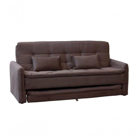 Sofá Cama Reclinável Com Cama Auxiliar - New Chumbo Light