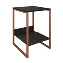 Ver imagem 2 de Mesa Cabeceira Lateral de Cama Industrial Preta Tókio Base Cobre