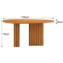 Ver imagem 3 de Mesa de Jantar Isis Orgânico Cinamomo Base em Madeira 1,35 M Leifer Móveis