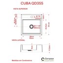 Ver imagem 4 de Conjunto Bancada C-cuba Q355, Prateleira e Espelheira Metrópole 606 Perffect Acetinado Branco Chess