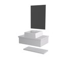Ver imagem 1 de Conjunto Bancada C-cuba Q355, Prateleira e Espelheira Metrópole 606 Perffect Acetinado Branco Chess