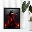 Ver imagem 1 de Quadro Pomba Gira - Vestido Vermelho 45x34cm - com Vidro:moldura Preta