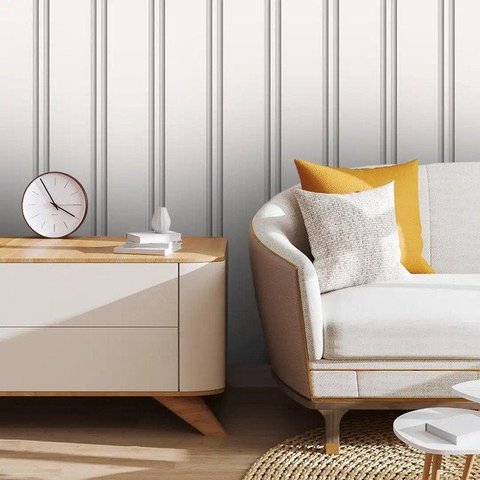 Papel de Parede Adesivo Ripado Charmming White Gh Papel de Parede 3,3m