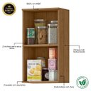 Ver imagem 3 de Módulo de Cozinha Armário Aéreo Vertical com Porta 40cm - Toscana Freijó