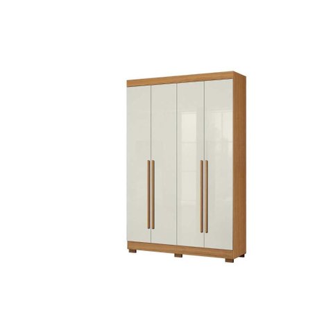 Guarda-roupa Solteiro 4 Portas 2 Gavetas - Cinamomo Off White - Aramóveis