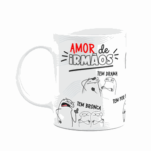 Caneca Flork Irmãos - Amor de Irmãos - Branca