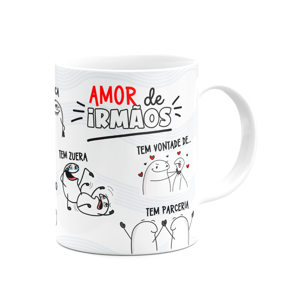 Caneca Flork Irmãos - Amor de Irmãos - Branca - 2