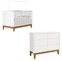 Ver imagem 1 de Quarto de Bebê Berço Flip + Cômoda Infantil 6 Gavetas Classic Branco Fosco