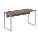 Ver imagem 1 de Mesa Escritório P25 Tub Pandin 170 Cm (larg) X 70 Cm (prof) Tampo Mdp Walnut Pé Aço Tubular Cinza