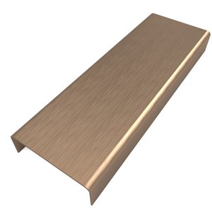 Perfil Listelo "U",  Aço Inox 304, Escovado, Bronze -9 x 30 x 9 x 2000 mm