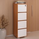 Ver imagem 2 de Armário Arquivo com Chave 4 Gavetas Corp A06 Freijó/branco - Mpozenato