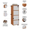 Ver imagem 3 de Armário Arquivo com Chave 4 Gavetas Corp A06 Freijó/branco - Mpozenato