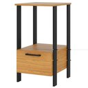 Ver imagem 3 de Mesa Auxiliar para Escritório 01 Gaveta Industrial Batel D03 Freijó Preto Fosco - Lyam Decor