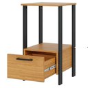 Ver imagem 4 de Mesa Auxiliar para Escritório 01 Gaveta Industrial Batel D03 Freijó Preto Fosco - Lyam Decor