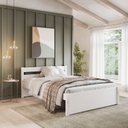 Ver imagem 1 de Cama Casal em Madeira Maciça 140x190 Unique Yescasa Branco