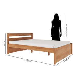 Cama Casal em Madeira Maciça 140x190 Unique Yescasa - 4