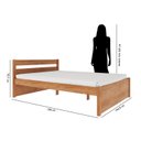 Ver imagem 3 de Cama Casal em Madeira Máciça 140x190 Unique Yescasa Marrom/Amêndoa