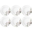 Ver imagem 1 de Jogo 6 Pratos de Porcelana com Estampa Floral Germer Fundos Redondos 23cm Garden