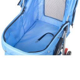 Carrinho Passeio Pet Cachorro Cães e Gatos com Cesto e Porta Copos Azul - Baby Style - 6