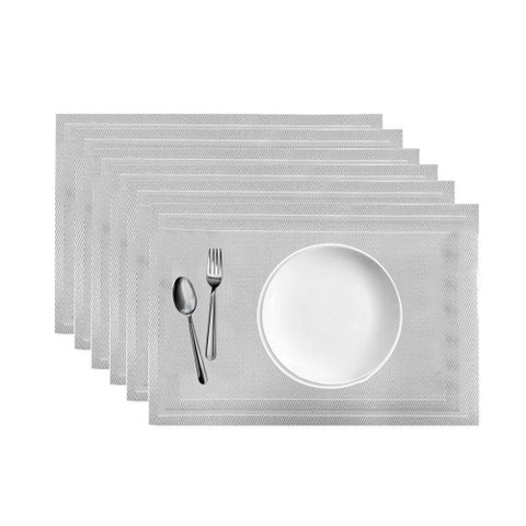 Jogo 6 Lugar Americano Prata Mesa de Jantar 30×45 Pp em Casa Tem
