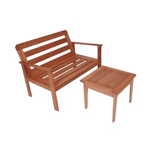 Conjunto Sofá e Mesa de Centro Madeira Maciça
