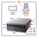 Ver imagem 3 de Conjunto Box Baú King Dakota Preto 193x203x64 Espuma D33