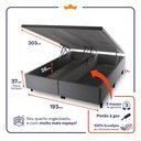Ver imagem 4 de Conjunto Box Baú King Dakota Preto 193x203x64 Espuma D33