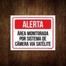 Placa Alerta Área Monitorada Sistema Câmera Satelite 36X46 - 1