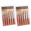 Ver imagem 2 de Kit Jogo de Talheres Churrasco Tramontina Aço Inox Cabos de Madeira Natural 24 Peças 22399030