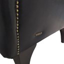 Ver imagem 6 de Poltrona Decorativa com Tachas e Pés de Madeira Tecido Sintético Preto Shaula Larbelle