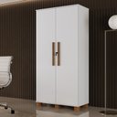 Ver imagem 7 de Conjunto 2 Peças com Escrivaninha Cavalete e Armário Multiuso 100% MDF com Chave Branco