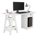 Ver imagem 3 de Conjunto 2 Peças com Escrivaninha Cavalete e Armário Multiuso 100% MDF com Chave Branco