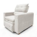 Ver imagem 7 de Poltrona Reclinável Retrátil Onix Suede Macia Bege Loja Sheep