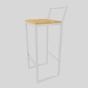 Ver imagem 1 de Jogo 2 Banqueta Alta Balcão Bistrô Branca Confort Industrial Premium Pinus Don Castro Decor Industri