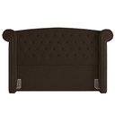 Ver imagem 2 de Kit Cabeceira Estofada Box King Valencia e Recamier Veneza 195 Cm Tca 942 - Veludo Marrom