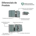 Ver imagem 4 de Armário de Cozinha Compacta 180 Cm Branco/cinza Lux Madesa 02
