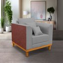 Ver imagem 1 de Poltrona  lat courvim Linho cinza claro