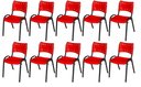 Ver imagem 2 de Cadeira Iso Base Preto Igreja, Escola, Escritório - Vermelho - Kit 10 Peças