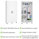 Ver imagem 4 de Multiuso Branco 2 Portas Organizador Lavanderia Prateleira Reforçada 100% Mdf Banheiro Cozinha