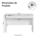 Ver imagem 3 de Penteadeira com 3 Gavetas Branco Brisa Madesa