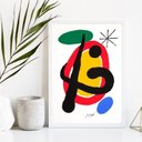 Ver imagem 1 de Quadro Decorativo Arte Abstrata Miró 33x24cm - com Vidro:madeira Preta