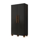 Ver imagem 5 de Conjunto 2 Peças com Escrivaninha Cavalete e Armário Multiuso 100% MDF com Chave Preto Canela