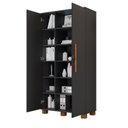 Ver imagem 6 de Conjunto 2 Peças com Escrivaninha Cavalete e Armário Multiuso 100% MDF com Chave Preto Canela