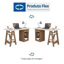 Ver imagem 6 de Conjunto 2 Peças com Escrivaninha Cavalete e Armário Multiuso 100% MDF com Chave Off White Canela Marrom